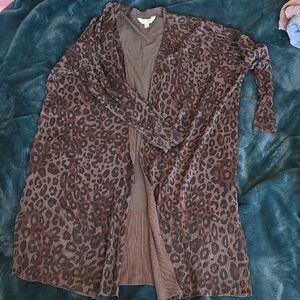 Terra & Sky Animal Print Cardigan - Brown and Black